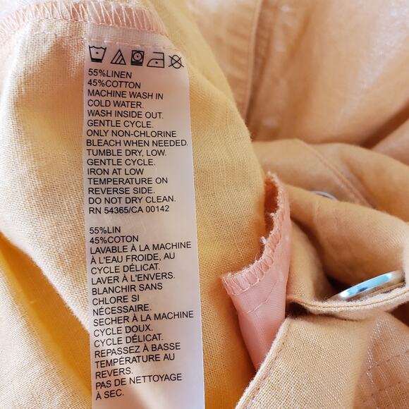 Tan Jay tangerine melon metallic linen jacket and shell 22W 2X - Picture 4 of 12